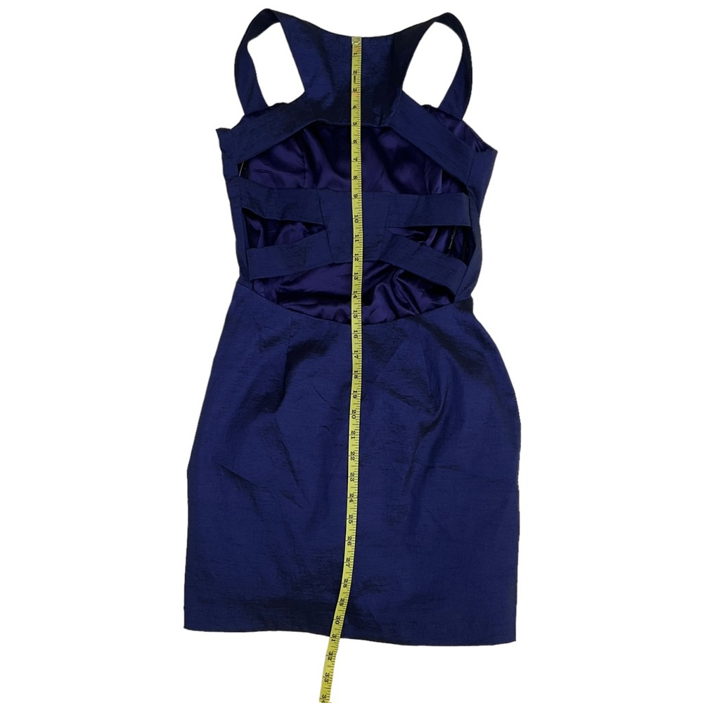 Jessica McClintock Iridescent Body-Con Mini Dress Purple Blue Cocktail F… - Picture 12 of 16